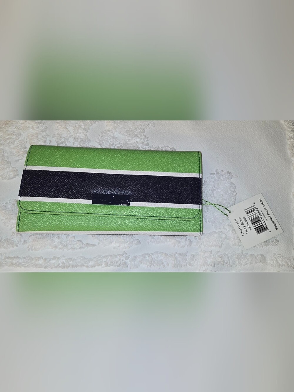 Vera Bradley Striped Green and Black Canvas Women's Wallet